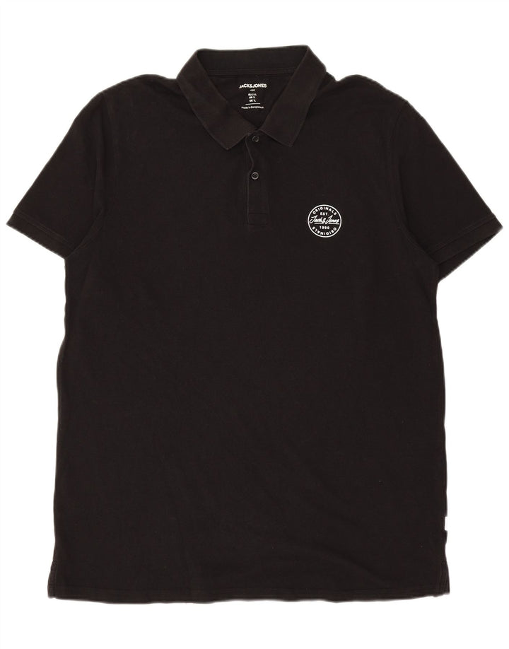 Polo da uomo JACK & JONES XL in cotone nero