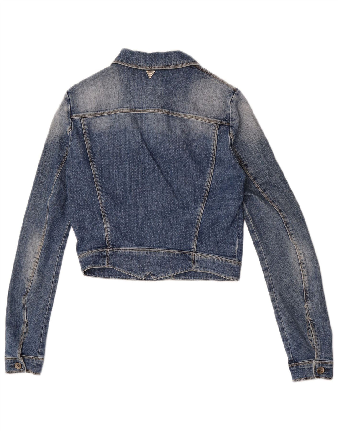Giacca in denim corta da donna Guess UK 6 XS blu cotone