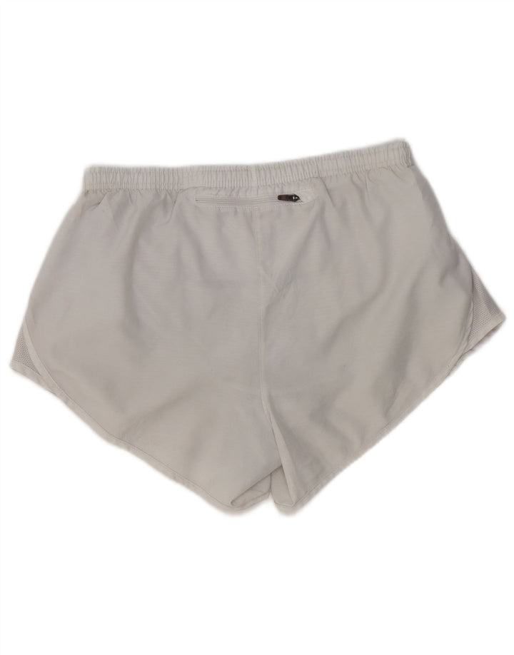 NIKE Womens Dri Fit Sport Shorts UK 14 Medium White Polyester