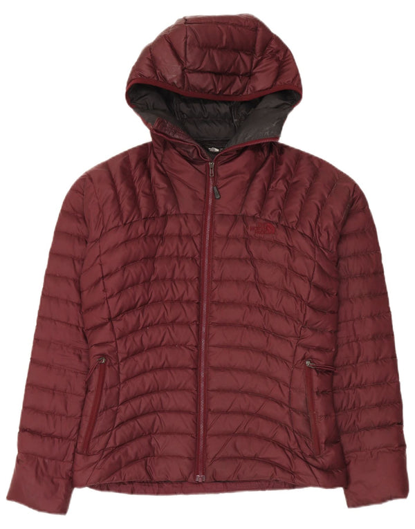 Giacca imbottita con cappuccio da donna The North Face UK 10 piccola in nylon bordeaux