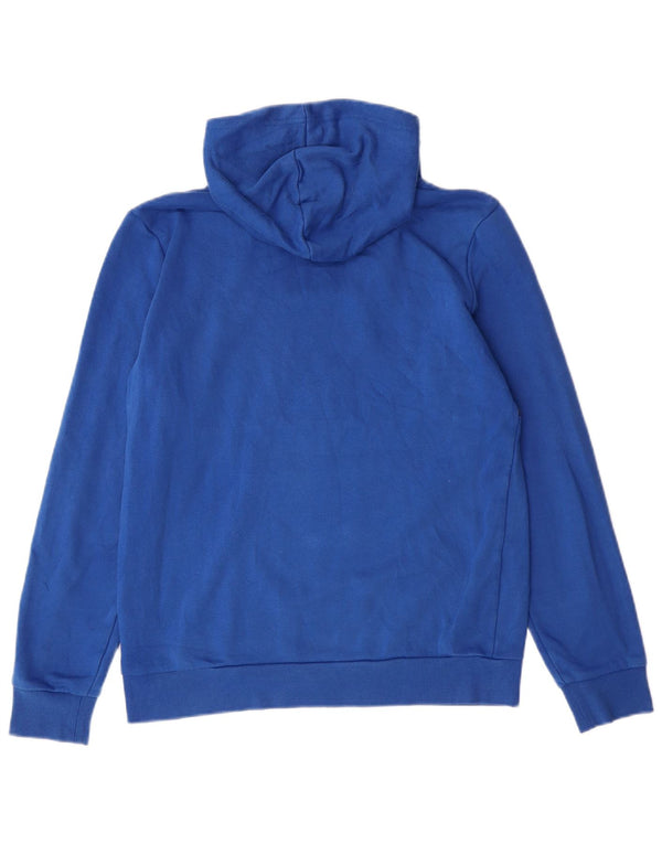 Felpa con cappuccio grafica Adidas da ragazzo 13-14 anni in cotone color block blu