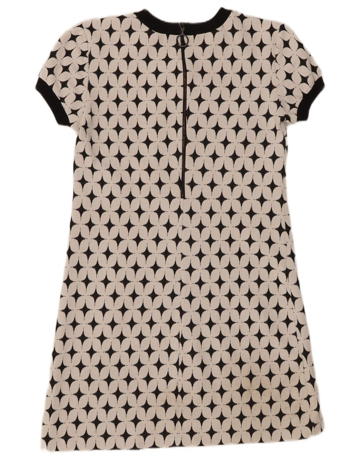 Abito a trapezio da donna Zara con motivo astratto UK 12 cotone bianco medio