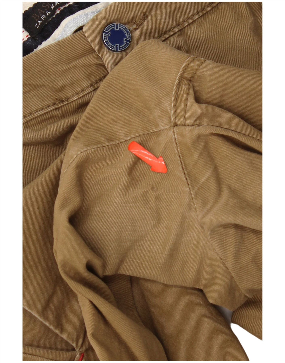 Pantaloni chino slim da uomo Zara EU 40 medi W31 L33 Marrone