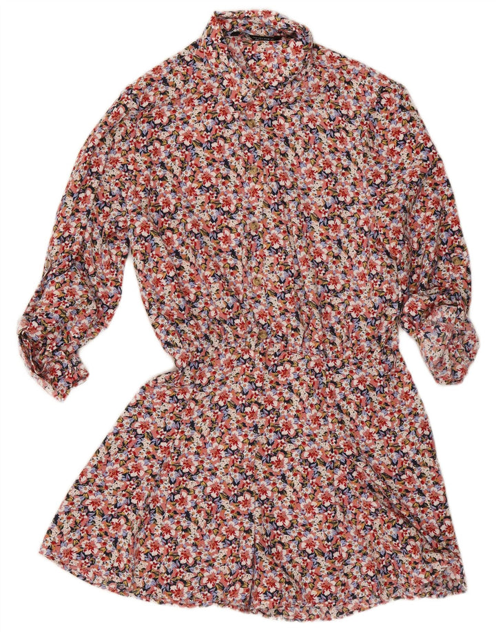 Tutina corta a maniche lunghe da donna Zara UK 10 piccola in poliestere floreale multicolore