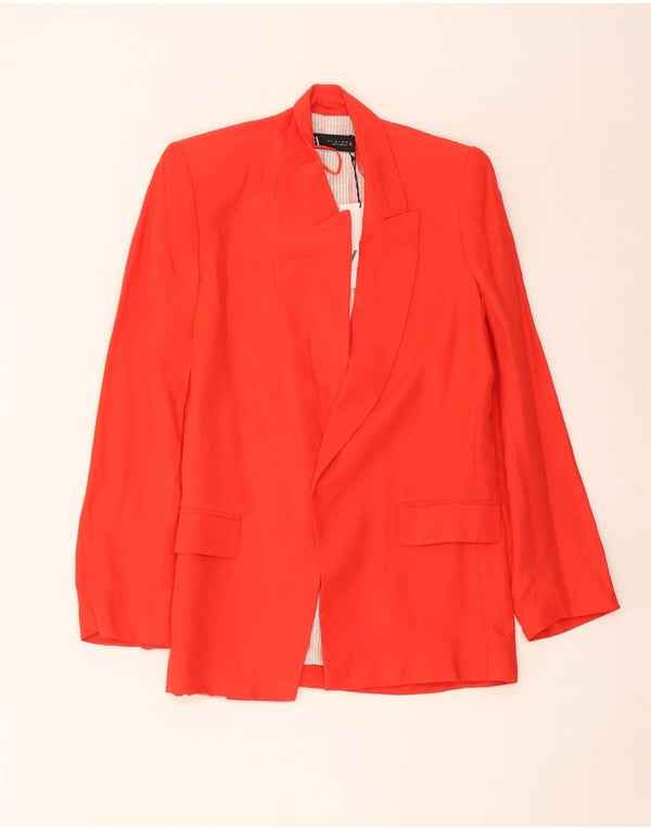 Zara Womens Loose Fit Blazer Jacket UK 10 Small Red Viscose