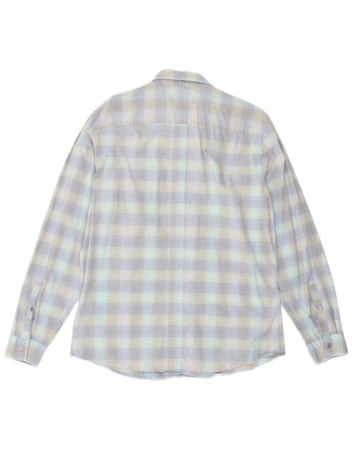 Camicia da uomo Calvin Klein a quadri grandi in cotone blu