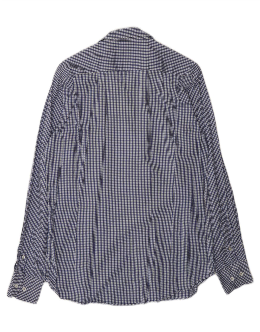 MASSIMO DUTTI Mens Slim Fit Flannel Shirt Size 41 16 Large Blue Gingham Vintage Massimo Dutti and Second-Hand Massimo Dutti from Messina Hembry 