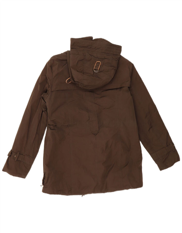 MASSIMO DUTTI Giacca a vento con cappuccio da donna UK 14 Cotone kaki medio