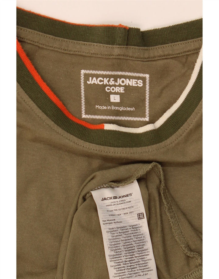 JACK & JONES T-shirt da uomo grande in cotone kaki