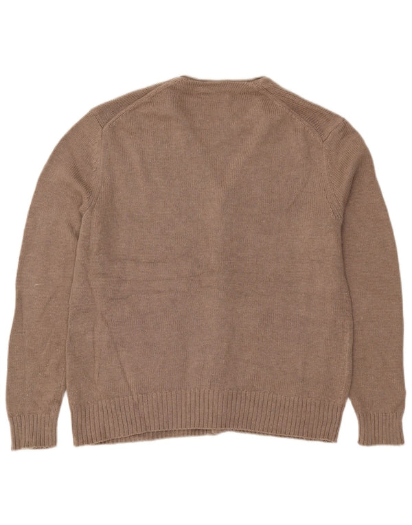 Maglione cardigan da uomo Zara in cotone beige medio