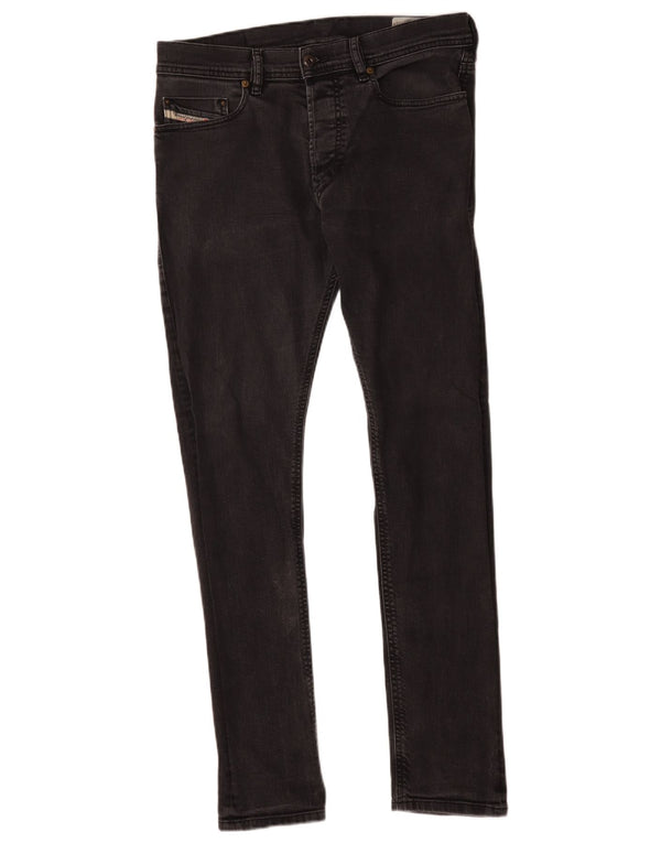 Jeans slim carota da uomo Diesel W30 L32 cotone nero