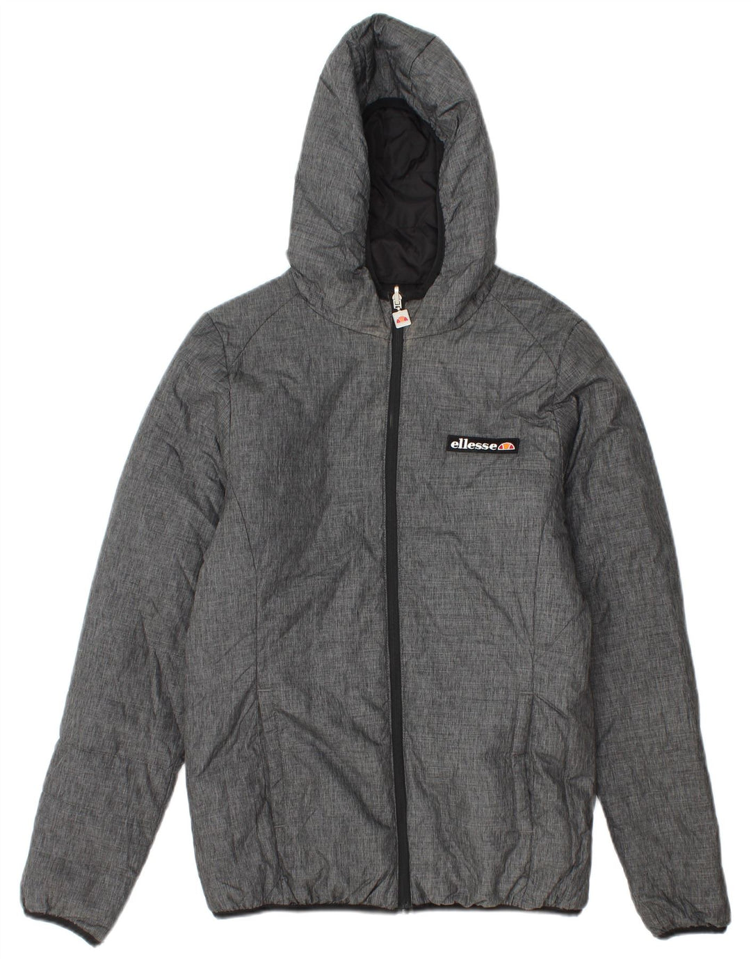 Giacca imbottita reversibile con cappuccio oversize da donna Ellesse UK 10 piccola grigia