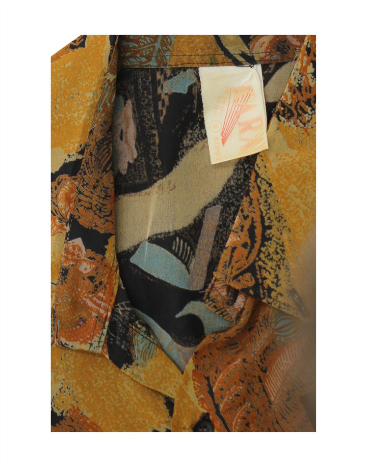 VINTAGE Mens Abstract Pattern Short Sleeve Shirt Medium Multicoloured