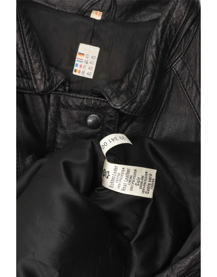 Giacca in pelle vintage da donna EU 40 media nera