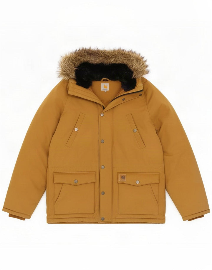 Giacca parka con cappuccio da uomo Carhartt UK 38 Poliestere color block beige medio