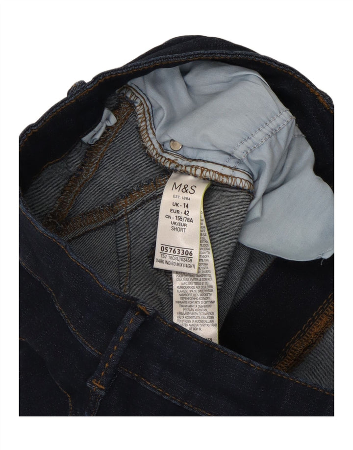 Jeans bootcut corti da donna Marks & Spencer UK 14 medio W30 L28 cotone blu