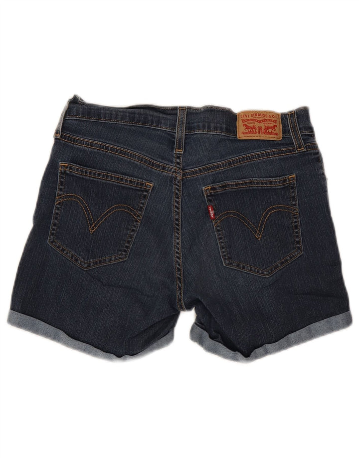 Pantaloncini di jeans da donna LEVI'S W27 piccoli in cotone blu navy
