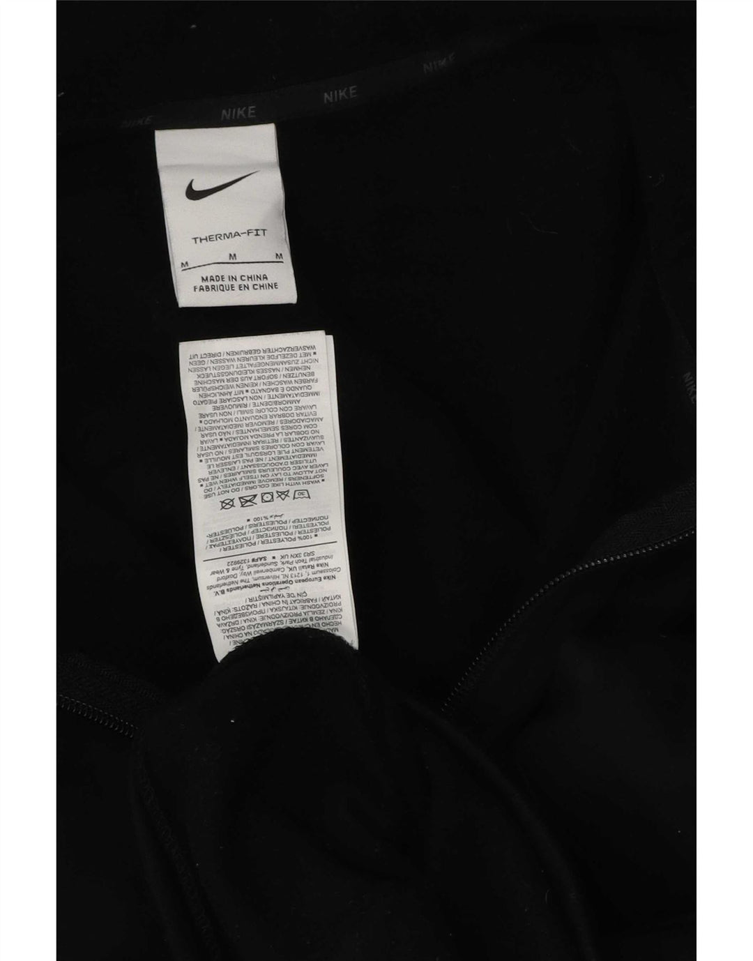 Felpa con cappuccio e zip Nike Therma-Fit da uomo in poliestere nero medio