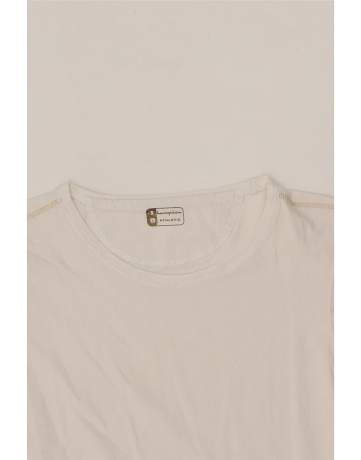 CHAMPION Womens T-Shirt Top UK 14 Large White Vintage Champion and Second-Hand Champion from Messina Hembry 