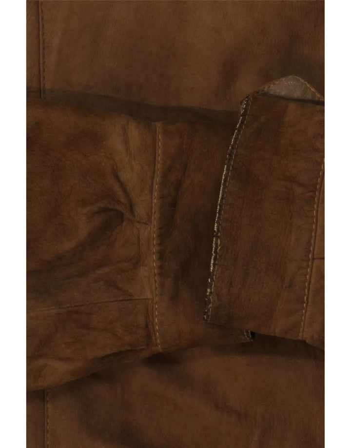 Giacca in pelle vintage da uomo UK 40 grande beige
