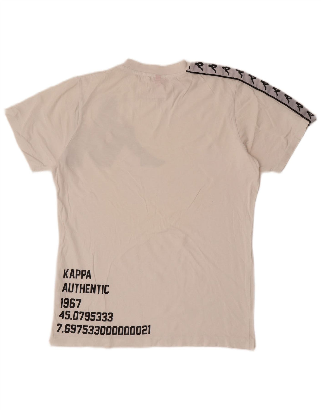 T-shirt grafica da uomo Kappa Top Small in cotone bianco