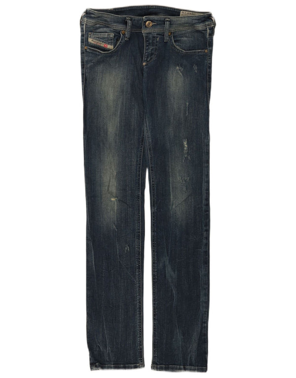 DIESEL Jeans dritti slim effetto consumato Lowky da donna W27 L32 cotone blu