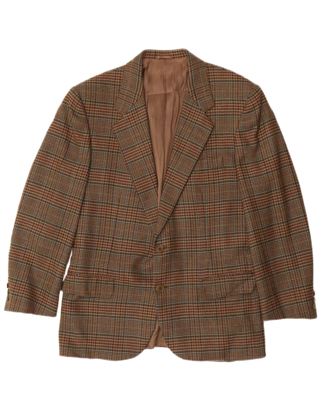BURBERRYS Giacca blazer da uomo a 2 bottoni IT 48 Lana pied de poule marrone medio