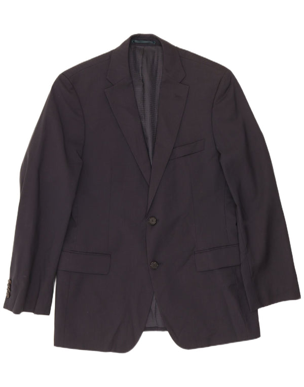 Giacca blazer da uomo a 2 bottoni Hugo Boss EU 48 media lana vergine blu navy