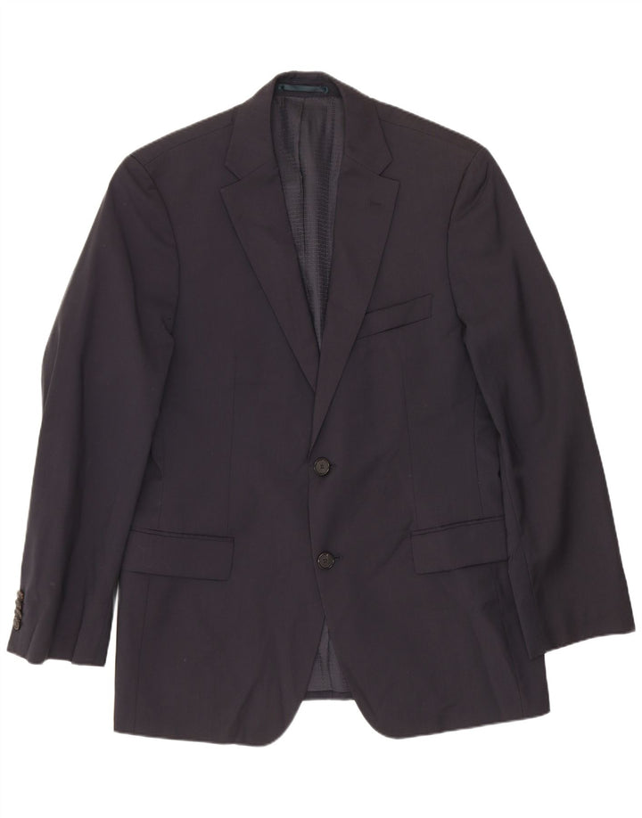 Giacca blazer da uomo a 2 bottoni Hugo Boss EU 48 media lana vergine blu navy