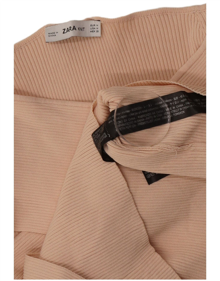 Top Zara da donna a maniche lunghe con spalle scoperte UK 12 Viscosa beige medio