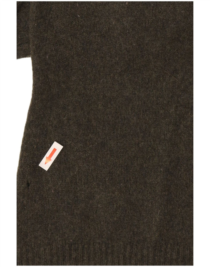Maglione maglione da donna a collo alto Massimo Dutti UK 14 grande lana verde