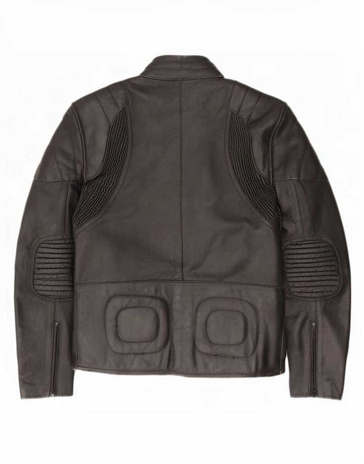 Giacca da pilota in pelle vintage da uomo UK 36 piccola nera