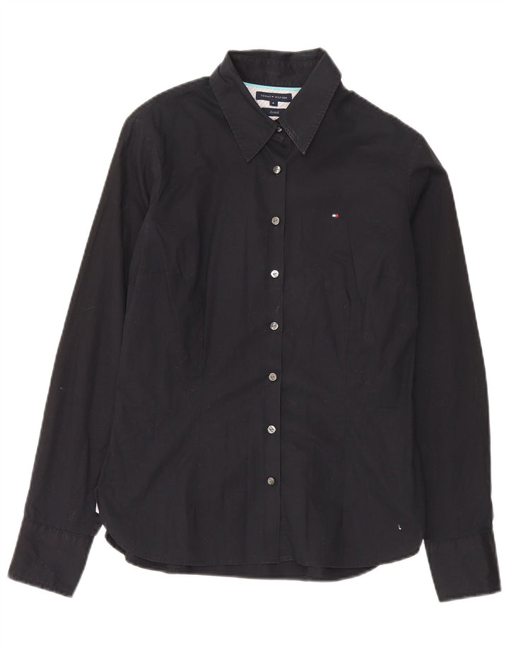 Camicia elasticizzata da donna Tommy Hilfiger US 8 cotone nero medio