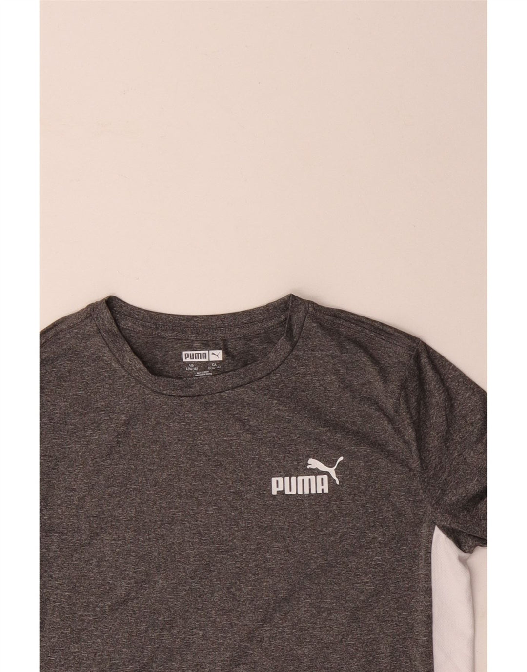 Puma Maglietta grafica da ragazzo a maniche lunghe 14-15 anni Large Grigio Colorblock