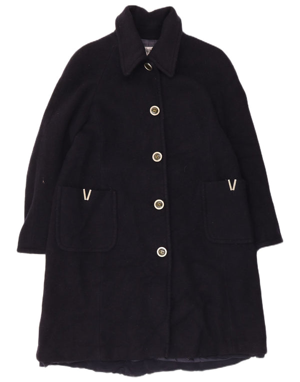 Valentino Womens Carisma Trench Coat UK 16 Large Navy Blue Virgin Wool