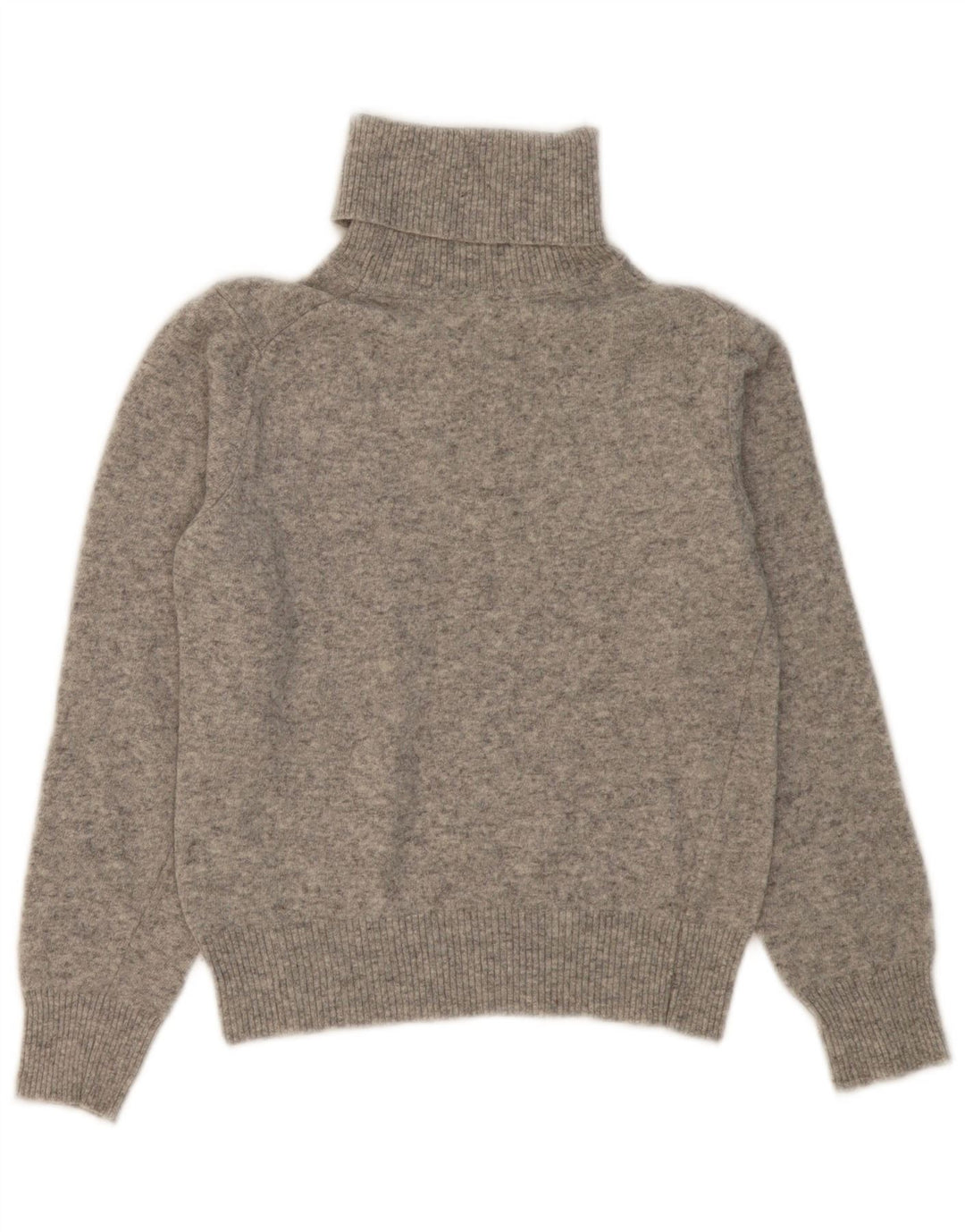 BENETTON Girls Roll Neck Jumper Sweater 9-10 Years Grey