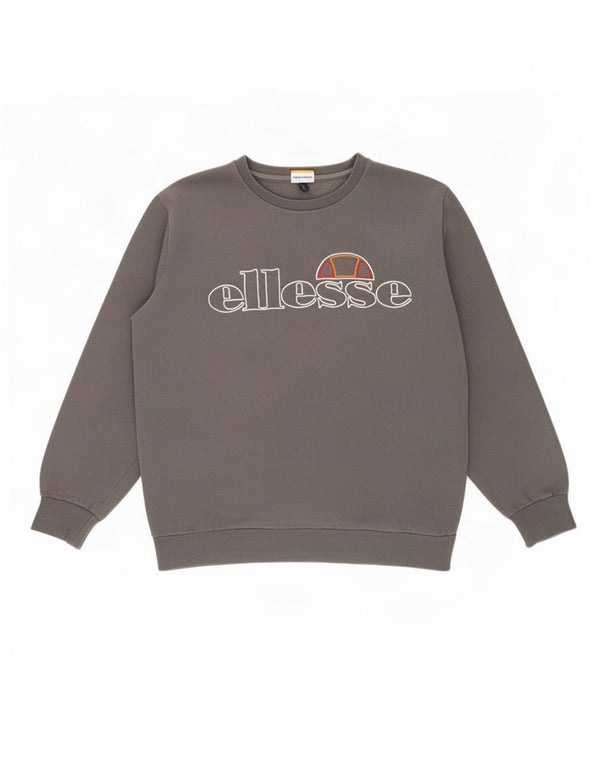 Felpa grafica da uomo Ellesse, maglione grande, cotone grigio