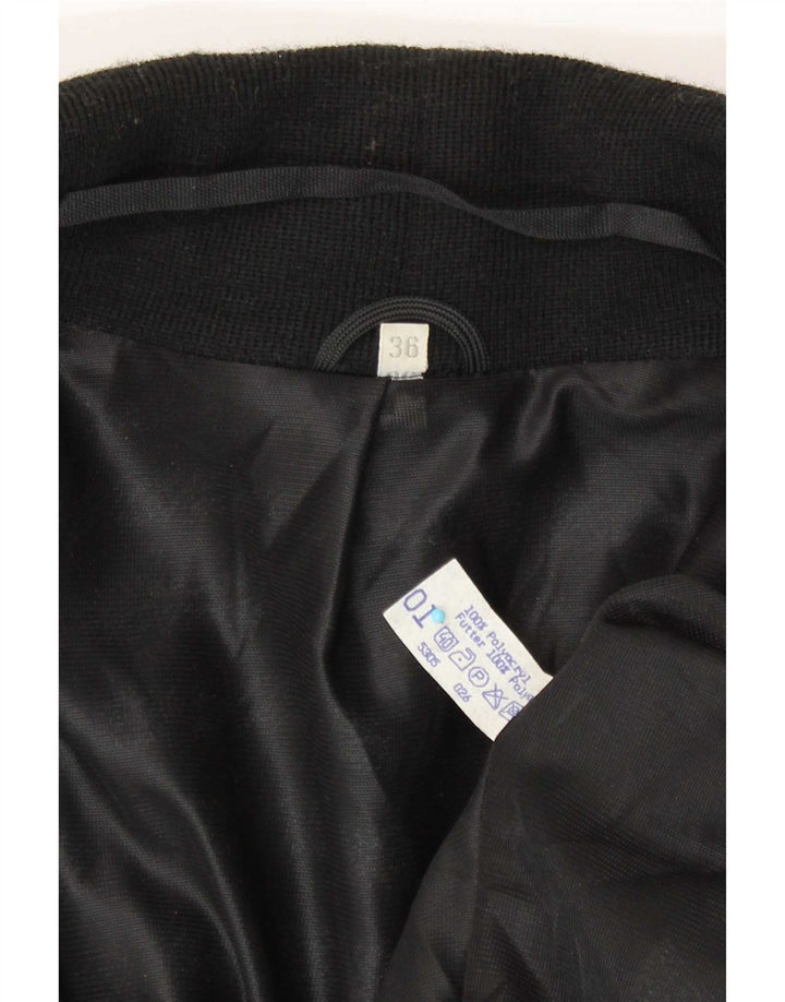 Giacca blazer oversize aperta da donna vintage EU 36 piccola a righe grigie
