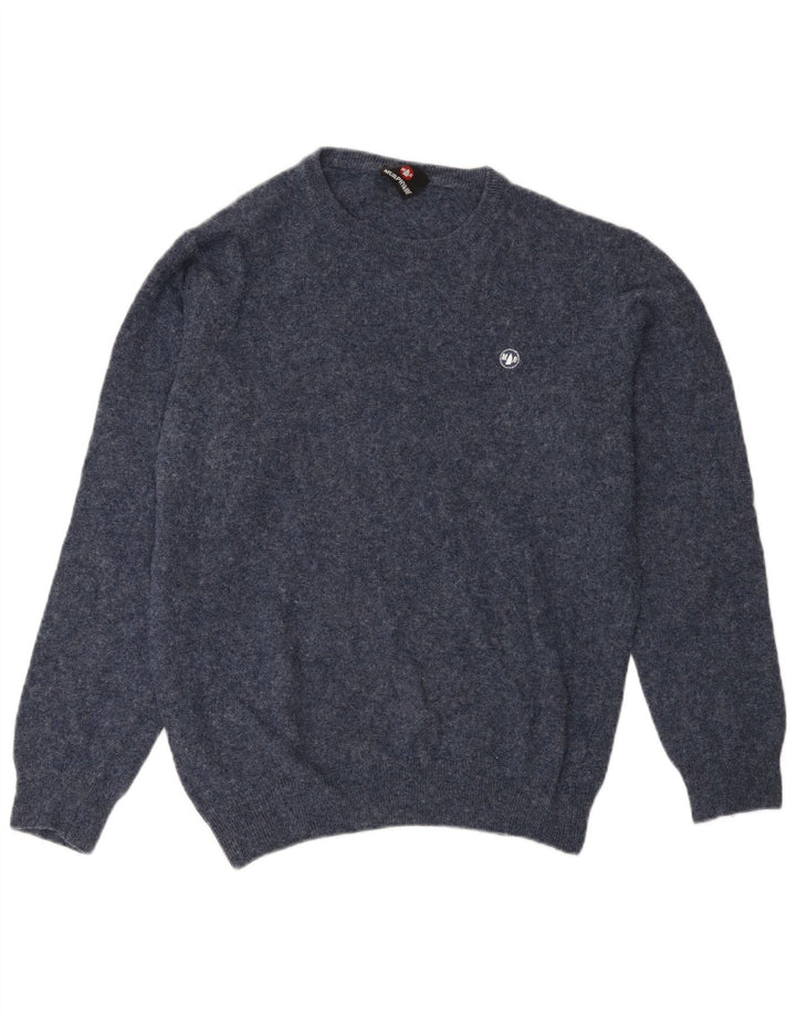 Maglione da uomo girocollo Murphy & Nye in lana screziata media blu navy