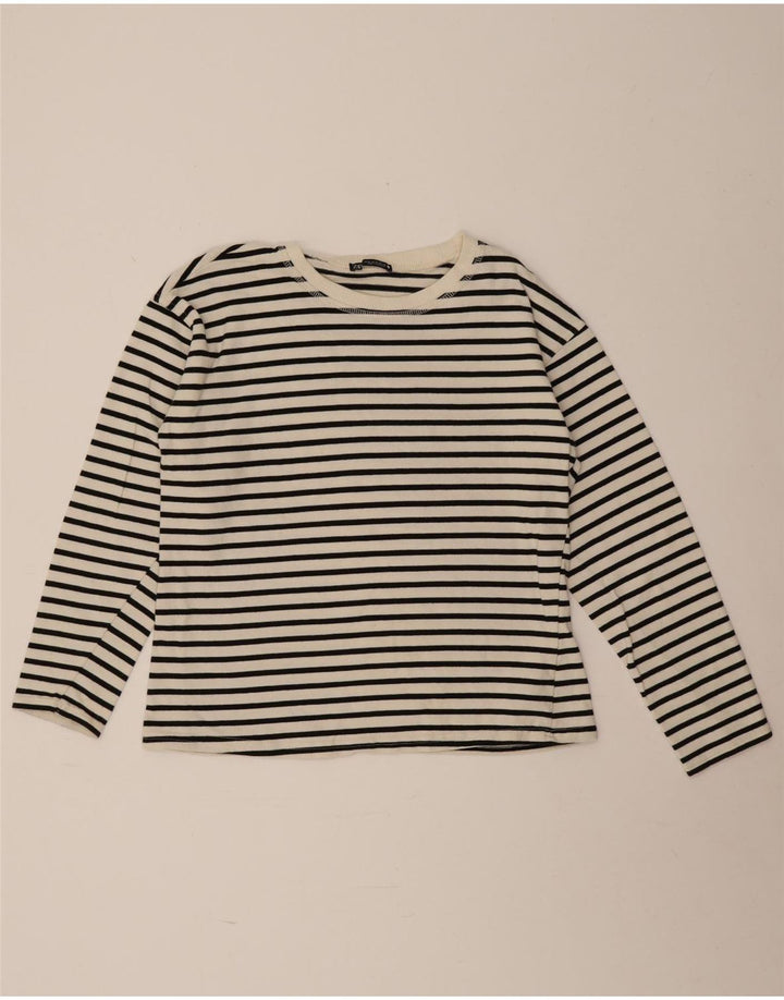 Top Zara da donna a maniche lunghe UK 14 medio a righe nere
