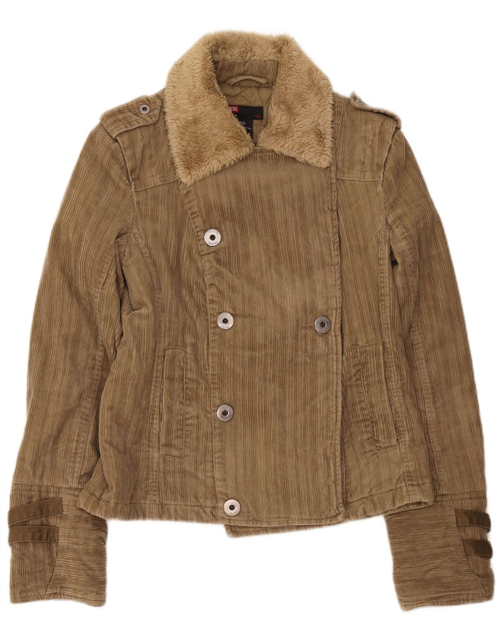 Giacca militare in velluto a coste da donna Diesel UK 12 Medio Cachi