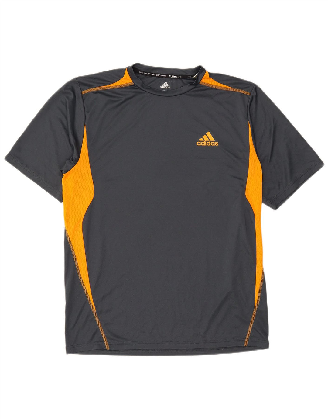 T-shirt Adidas Climalite da uomo Top in poliestere color block grigio medio
