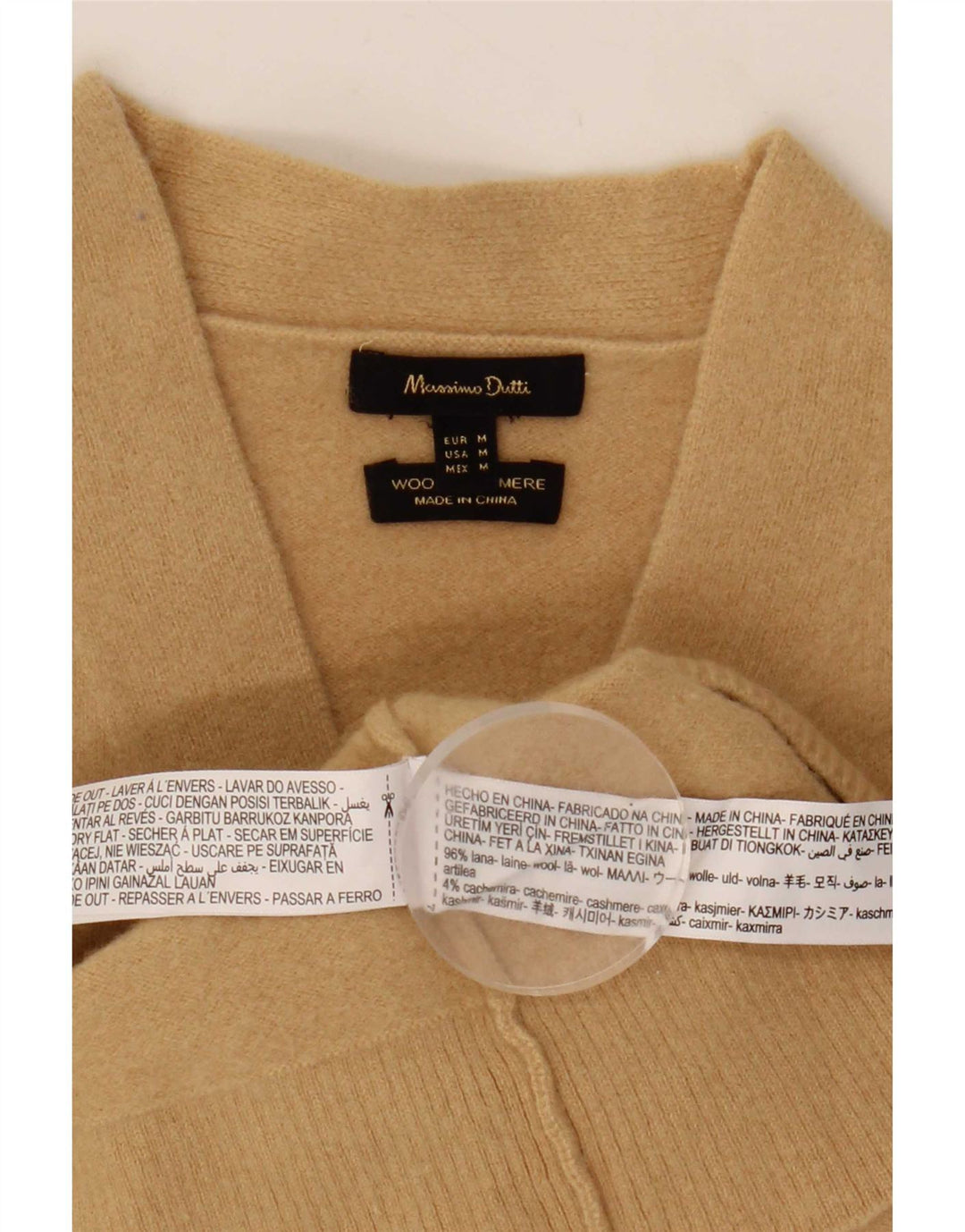 Massimo Dutti Maglione cardigan corto da donna UK 12 Lana beige medio