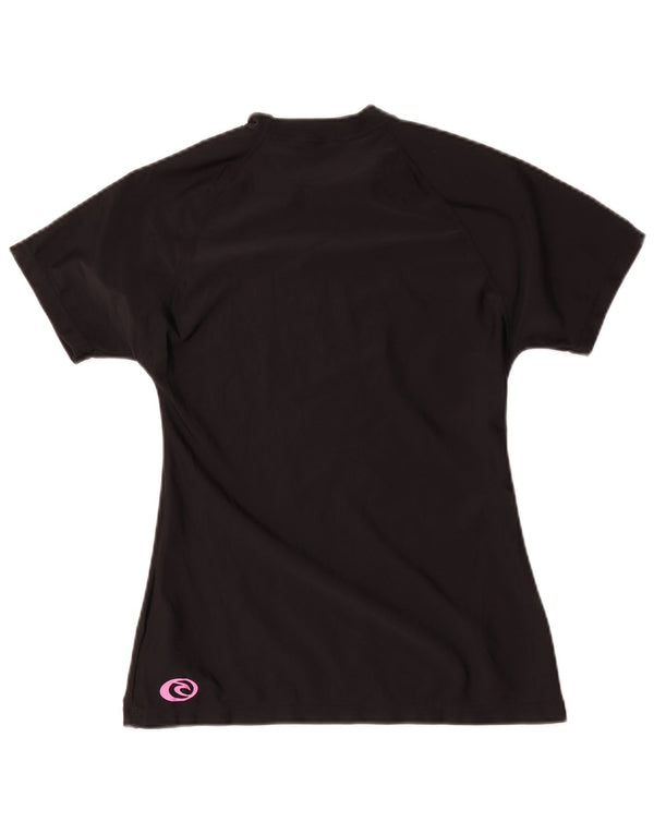T-shirt grafica da donna Rip Curl Top US 12 Large nera in poliammide