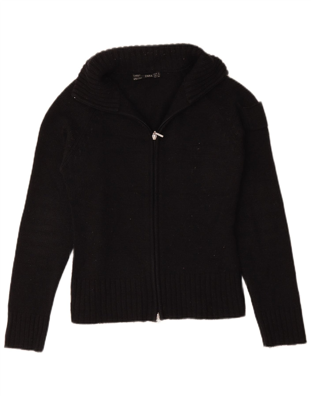 Maglione cardigan da donna Zara UK 12 Acrilico blu navy medio