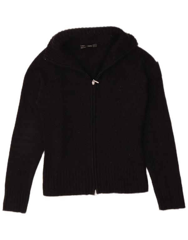 Maglione cardigan da donna Zara UK 12 Acrilico blu navy medio