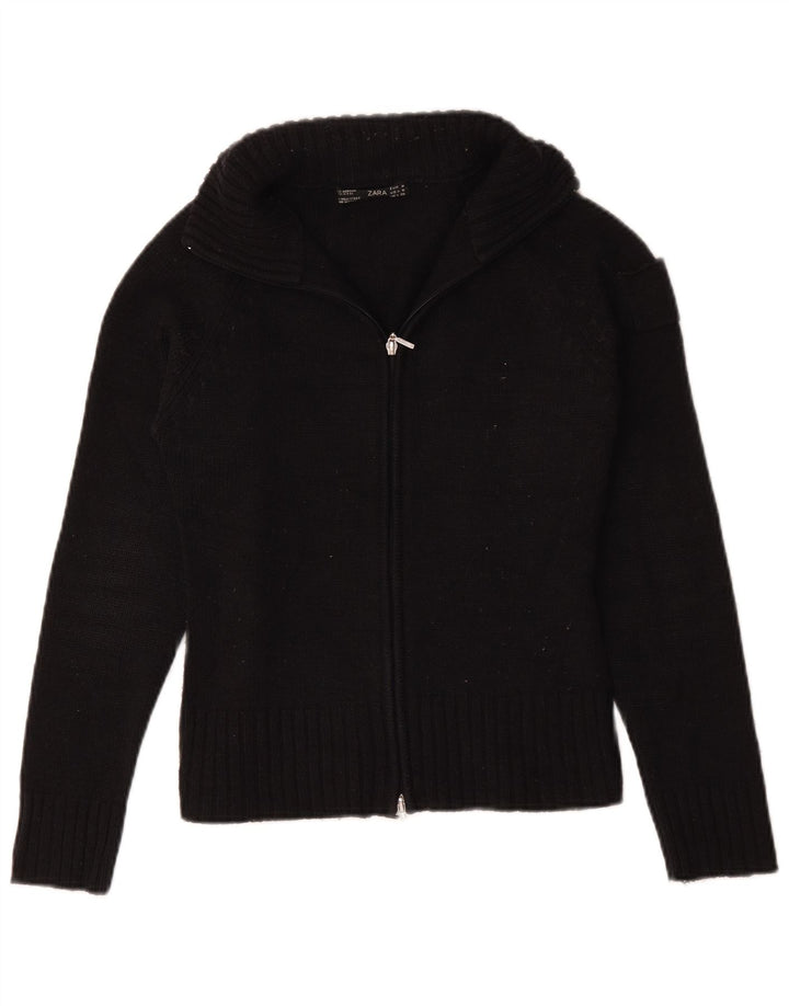Maglione cardigan da donna Zara UK 12 Acrilico blu navy medio