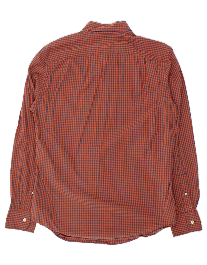 J. CREW Mens Tailored Fit Shirt Small Orange Gingham Cotton Vintage J. Crew and Second-Hand J. Crew from Messina Hembry 