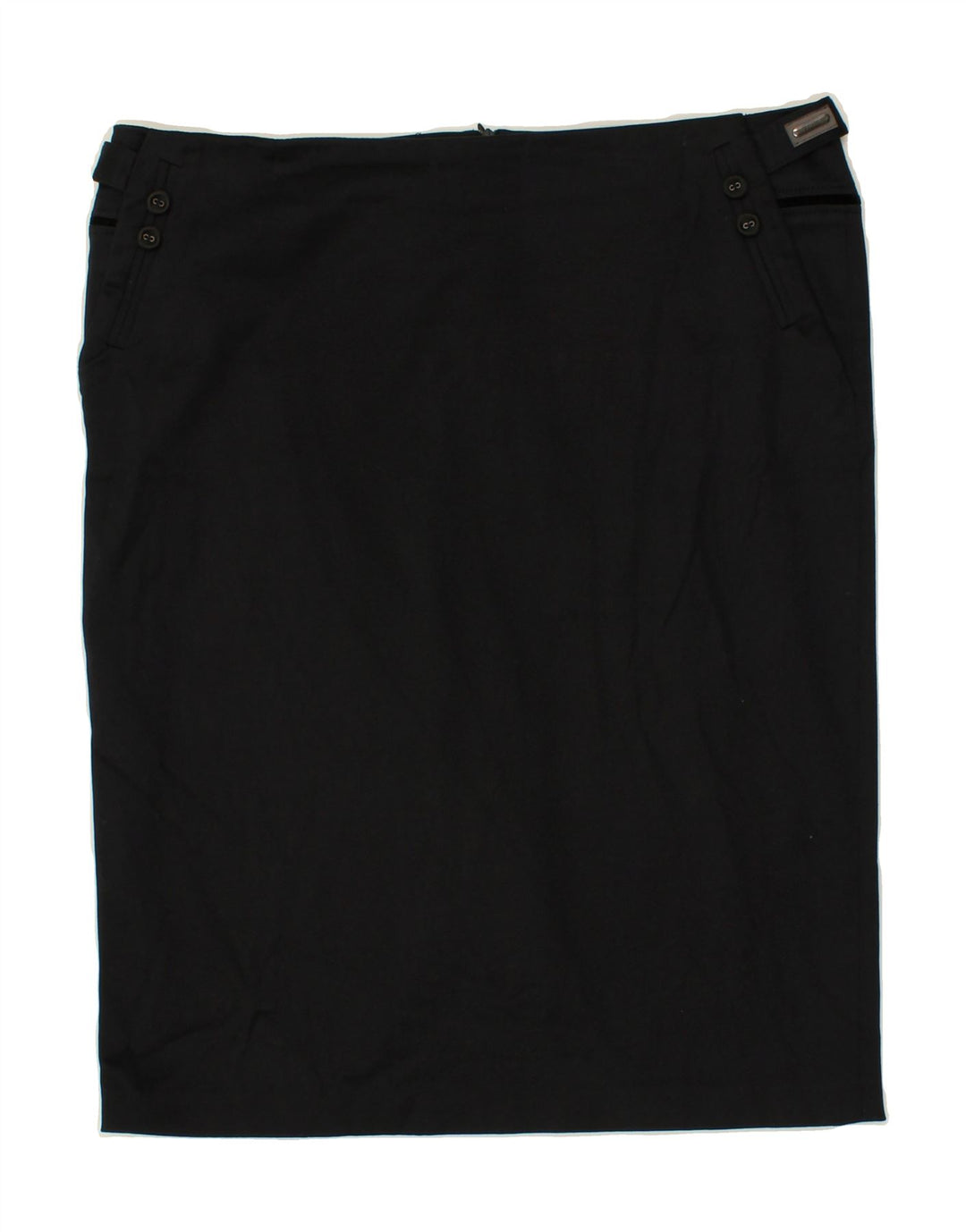 TRUSSARDI Womens Straight Skirt W36 XL Black Cotton Vintage Trussardi and Second-Hand Trussardi from Messina Hembry 