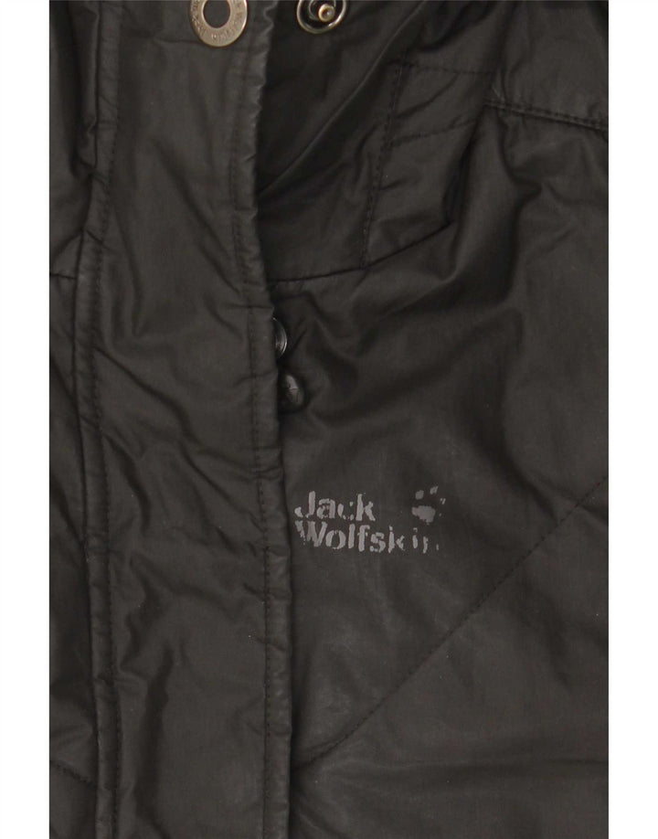 Cappotto imbottito con cappuccio da donna Jack Wolfskin UK 10 piccolo poliestere nero